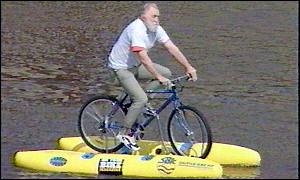 Floating bike - BBC fair use