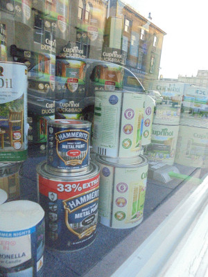 Virtually every traditional hardware store in the United Kingdom will have a display of Hammerite and Cuprinol!
