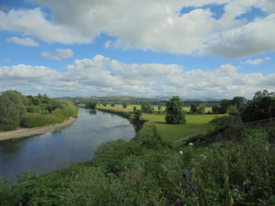 Upstream with the Cheviot in the distance