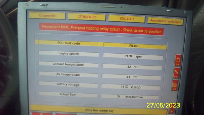 P0380 Lexia Glow Plug fault.JPG