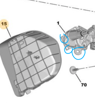 Wiper motor holes, or at least look like holes