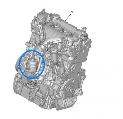 Oil filter location, modified PSA - Fair use