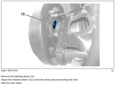 C-zero rear brake adjustment - PSA, fair use