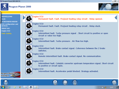 Engine ECU faults