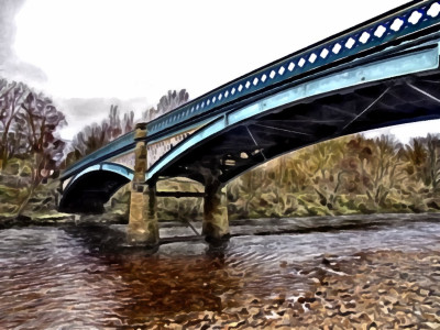 Foot Cycle and horse bridge<br />behind the station