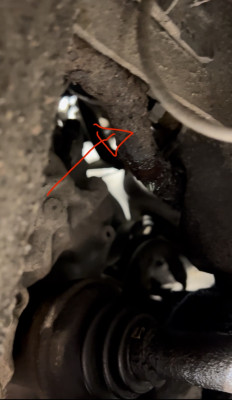 Rusty coolant pipe.