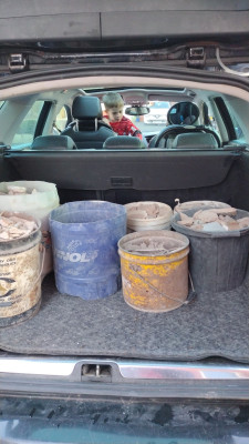 Buckets full and my tip run helper on board