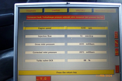 Xantia  air inlet pressure too low.JPG