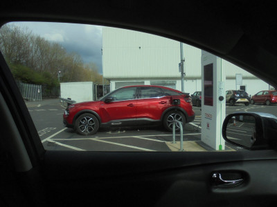 Nice shiny red Citroen e-C4