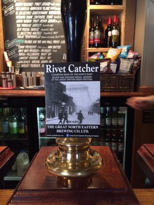 Rivet Catcher beer named from the days when white hot rivets were thrown up to the riveters who would catch them in a glove. Featured as part of the TV Documentary on the construction of the Tyne Bridge