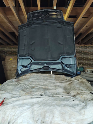 New bonnet pad fitted into position - own work
