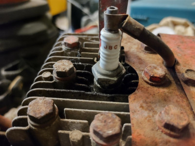 A spark plug in its natural habitat - own work