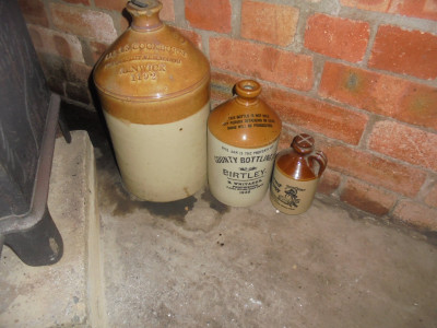 Stoneware flagons Rigg and Furrow