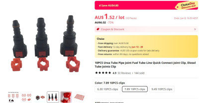 pic #4 - new Urea Tube clips off aliexpress