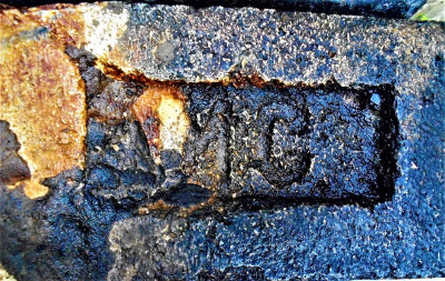 "Named"  brick found in the River<br />"M C" refers to Malton Colliery which had an associated Brickworks.<br />Quite a rare find in "named brick" enthusiast circles