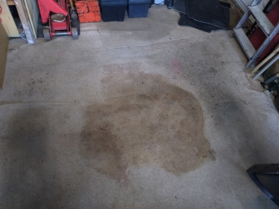 The damp patch normally under the tray