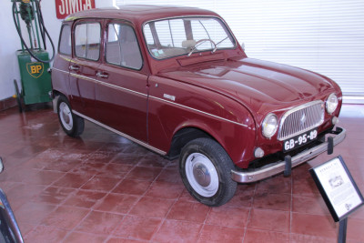 Renault 4 I think parked in a old garage scene