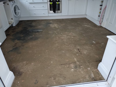 The treated floor now left to dry out
