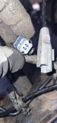Damaged connector going into abs sensor