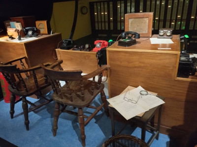 The controllers desk.