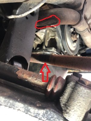 Driveshaft rubbed coolant hose at some time