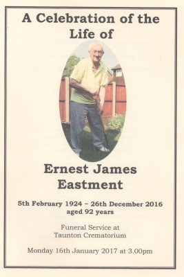 Ern's Funeral: Order of Service