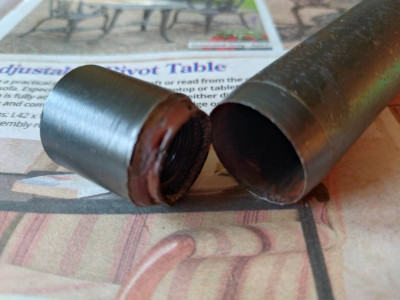 The failed joint end on
