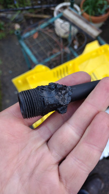 Initial fix, plastic welded and a load of extra "filler rod" (cable tie!) to reinforce