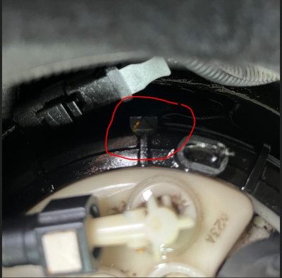 close up showing arrow