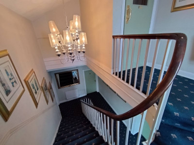 The quaint hotel staircase!