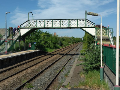 The smaller footbridge at Flint station