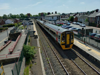 An actual train in a Welsh station