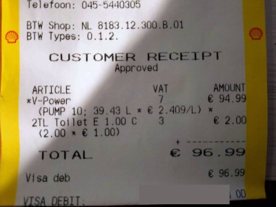 The Netherlands receipt
