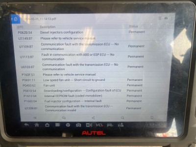 Autul Error codes