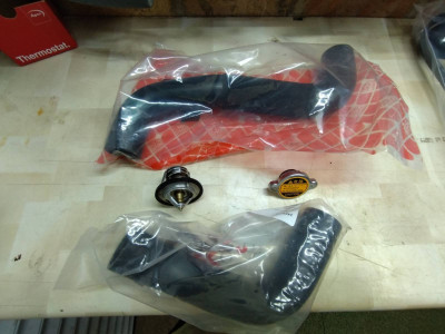 Radiator hoses, cap and thermostat