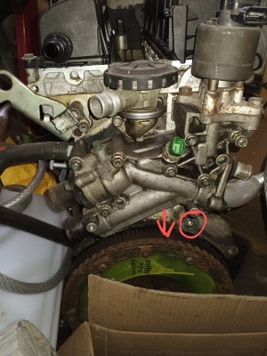 1 engine with approximate where crank sensor is hiding