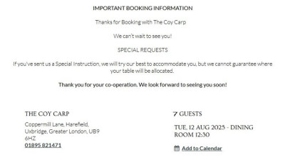 Revised booking