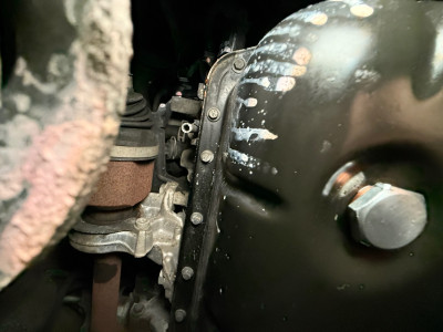 Some drops on the left hand side metal bar after couple hours drive