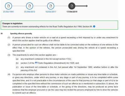 Speeding legislation - gov.uk