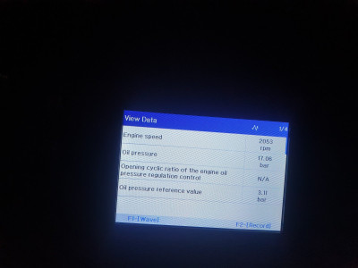 Oil pressure in live data