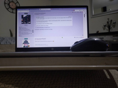 The front view with velcro tabs, one below the mouse position.