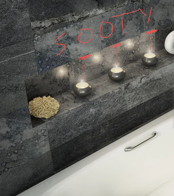 Sooty nook with candles