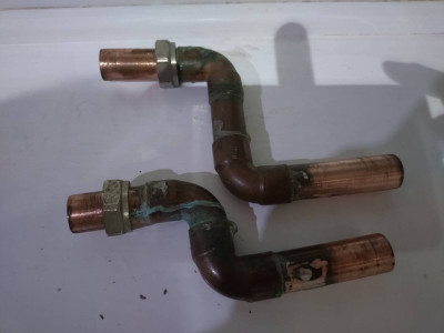 The cleaned and prepped S pipes
