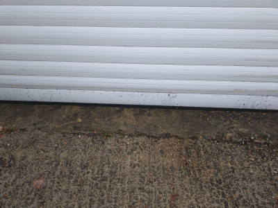 The bottom of the door showing how high the flood got