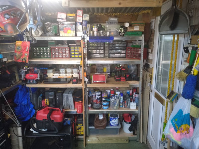 Two hours later I had got the first eight sorted. I was able to increase the fixed work bench across two racks which will be much more useful.